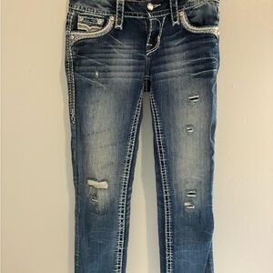 Rock Revival Dark Blue Distressed Jeans